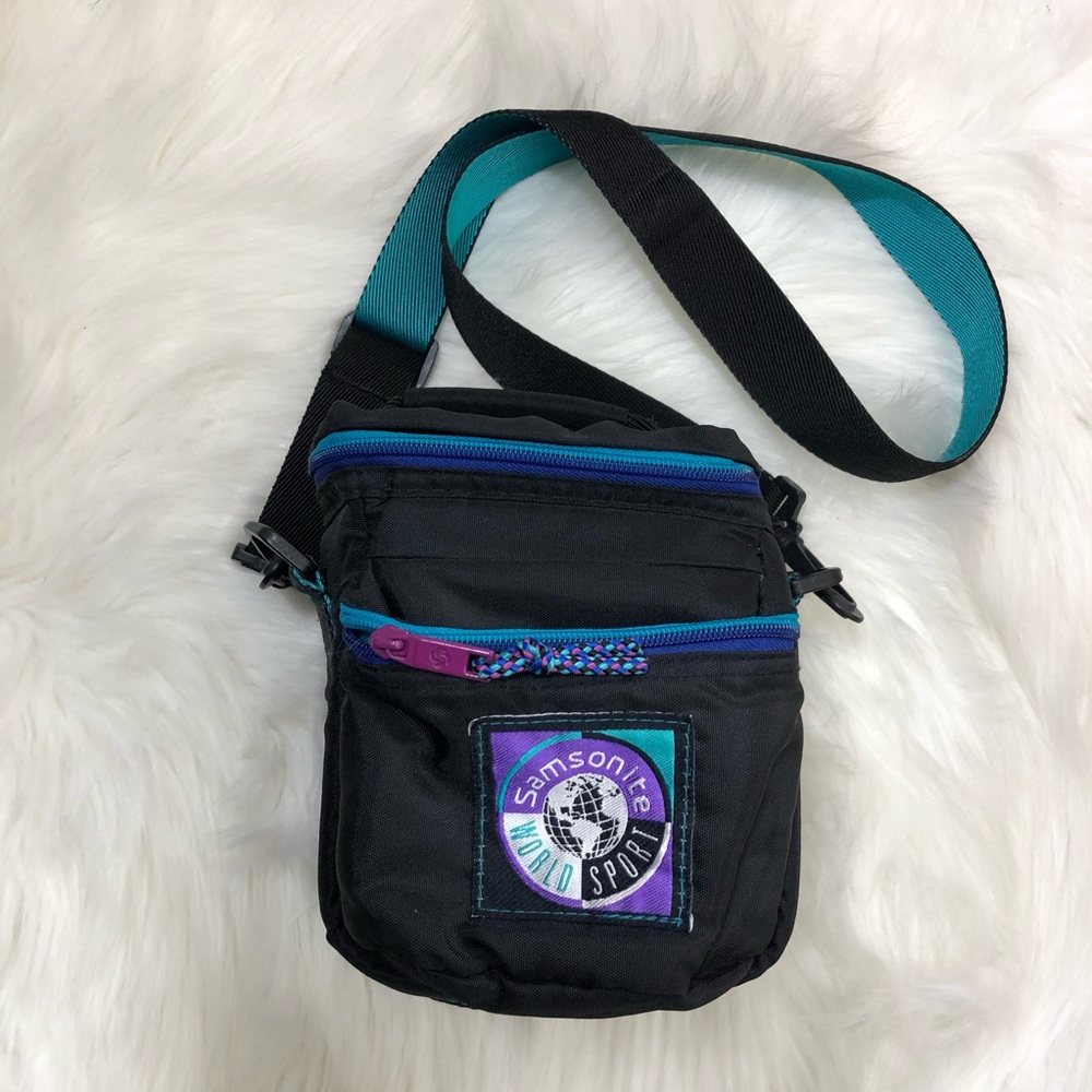 Vintage Samsonite Camera Holder Bag Purple Blue